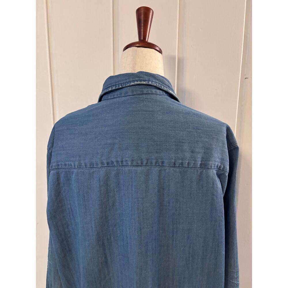 Frank & Eileen Blue Chambray Shirt Dress Medium - Picture 10 of 14